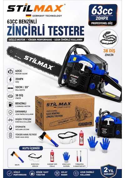 Stilmax ST6200B 50CM Pala Benzinli Testere