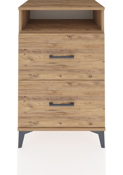 Hyperion Komodin Tek Raflı 2 Çekmeceli 60x44x96 Çam-çam Çam