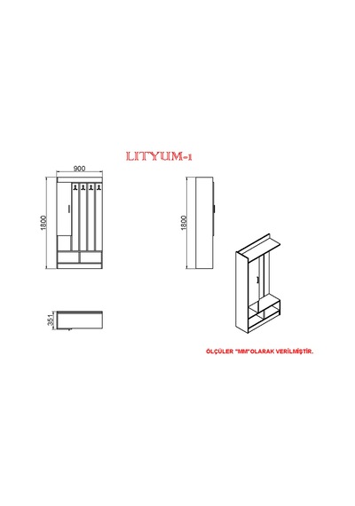 Kalender Dekor Lityum-1 Lty01 Portmanto Vestiyer Ayakkabılık
