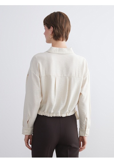 Lcwaıkıkı Classic Bej Oversize Kadın Gömlek