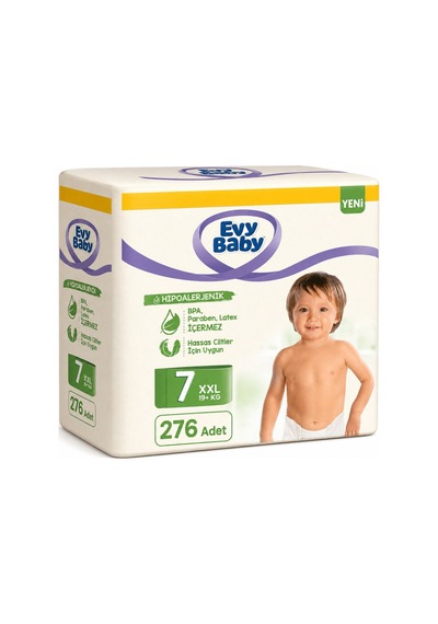 Evy Baby Bebek Bezi 7 Beden 19+ Kg Xxlarge 276 Adet 7 Numara