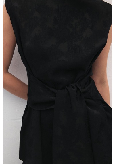 Sateen Camila Bluz - Siyah-137163 Siyah