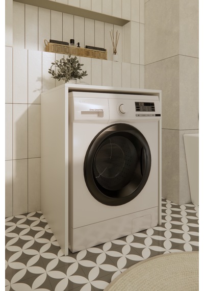 Odaco Premium Çkmd-01 %100 Mdf Çamaşır Ve Kurutma Makinası Banyo Dolabı Beyaz