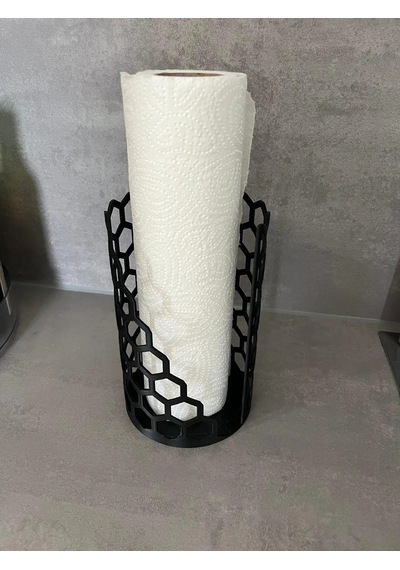 3d Baskı Petek Desenli Kağıt Havlu Standı Ağırlıklı Tabanlı Dik Tezgah Üstü Havluluk Mutfak Siyah Diğer