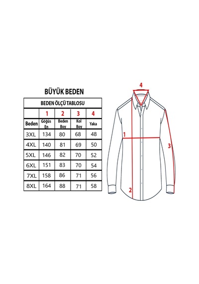 Tousus Büyük Beden Lacivert Kot Erkek Gömlek Btl-3030-tss