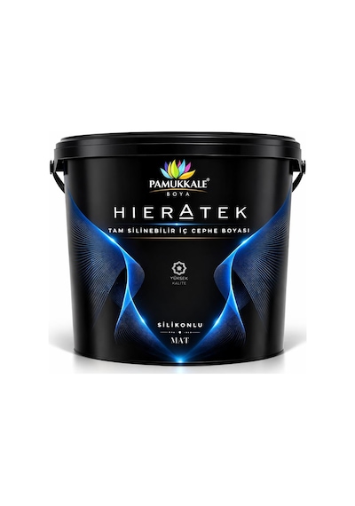 Pamukkale Hieratek İpek Mat Silikonlu Tam Silinebilir İç Cephe Boyası 7.5 Lt  Siyah 10 KG