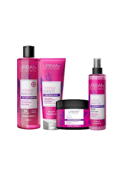 Urban Care Intense &amp Keratin Yoğun Hasar Onarıcı Şampuan Krem Maske Sıvı Krem Saç Bakım Seti 4'lü-vegan Genel