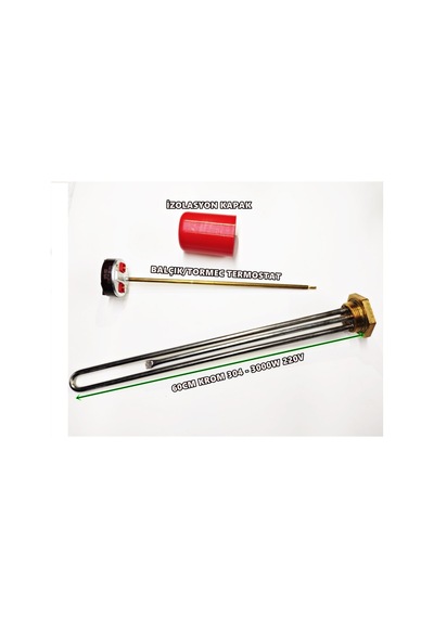 Güneş Enerji Isıtıcı Rezistansı 60cm Krom 3000w+termostat+kapak