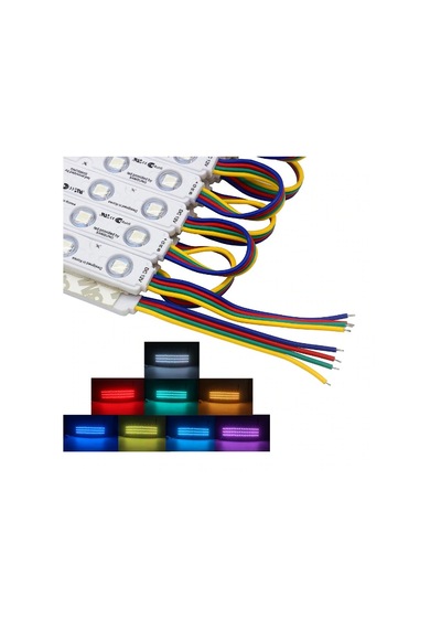 12 Volt 0.72 W 3'Lü Samsung RGB Mercekli Modül Led 10 Adet