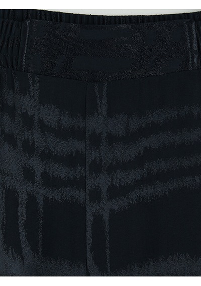 Lcw Everyday Siyah Loose Fit Ekose Kadın Pantolon
