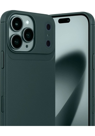 Apple iPhone Uyumlu,  17 Pro Auto Focus Karbon Kapak - Koyu Yeşil