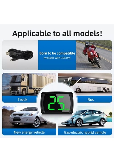 Gps Hız Ölçer Araç Motorsiklet Hız Göstergesi Dijital Usb Beslemeli Otomatik Aç Kapa 5v