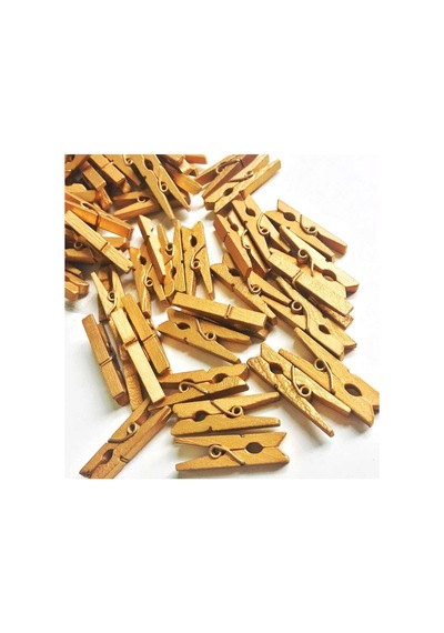 100'lü Gold Ahşap Mandal 2.5cm 10'lu Paket-1000 Adet İtmh004ksst180 Çok Renkli