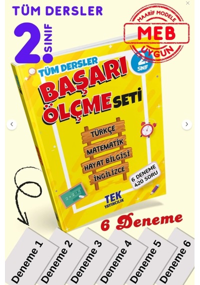 Tek 2.sınıf Başarı Ölçme Seti 6 Fasikül Deneme