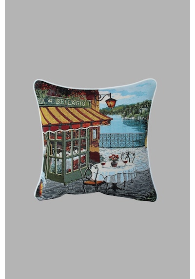 Kırlent Kılıfı Goblen Dokuma Kumaş - 45x45cm Çift Taraflı Biyeli Dekoratif Kırlent Kılıfı - Vs-274 Çok Renkli