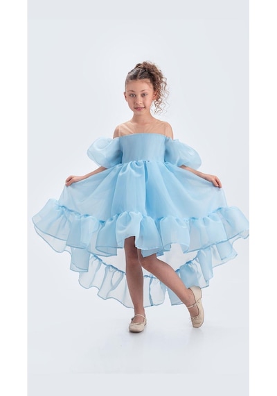 Mnk Baby & Kids Arisvi Kız Çocuk Abiye M00738 Mavi