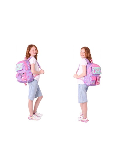 Kaukko Kids Kız Çocuk İlkokul Okul Çantası Seti - Peluş Flamingolu - Mor Pembe L5240+l7240+l8240 Mor - Pembe