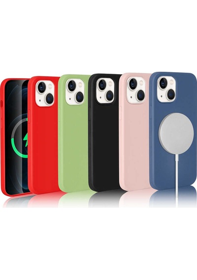 Apple Uyumlu iPhone 13 Kılıf Zore Silksafe Wireless Kapak Mavi