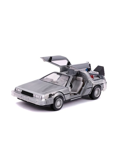 Jada 253255021 Geleceğe Dönüş Zaman Makinesi Metal(Die-cast) Işıklı Time Machine Back to the Future 2. Seri 1:24 Ölçek Açılabilir Kapılar