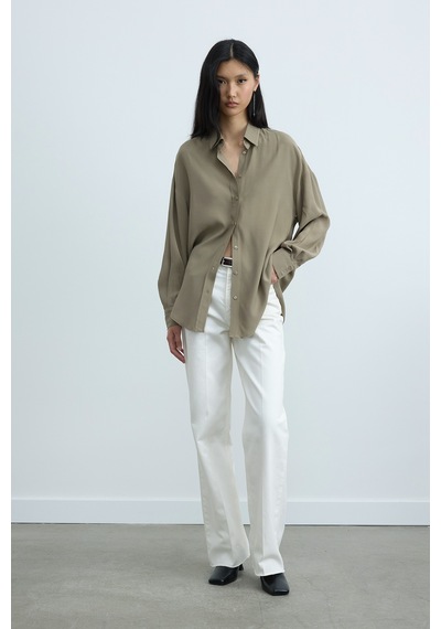 Suud Collection Haki Alessa Tensel Gömlek