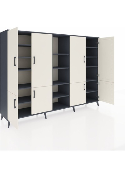 Hyperion Dolap 14 Raflı 8 Kapaklı 220x44x163 Antrasit-aytaşı/antr Antrasit-aytaşı/antrasit Hyperion Dolap 14 Raflı 8 Kapaklı 220x44x163 Antrasit-aytaşı/antr Antrasit-aytaşı/antrasit