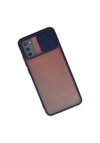 Galaxy  Uyumlu  A03s Kılıf Palm Buzlu Kamera Sürgülü Silikon - Lacivert