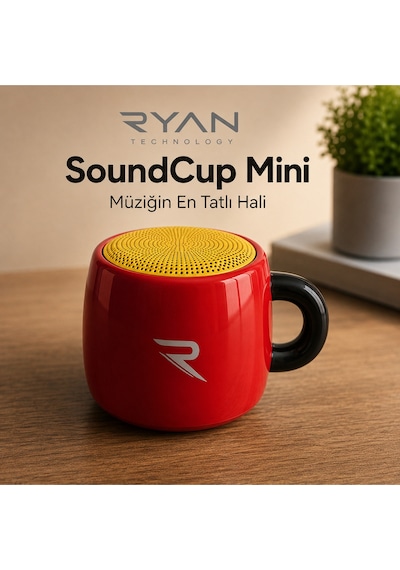 Kahve Kupa Tasarımlı Taşınabilir Hoparlör Mini Kablosuz Bluetooth Hoparlör Bluetooth 5.4 5w Güçlü Ses Soundcup Ry-sc01