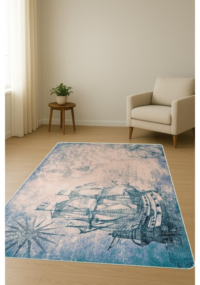 Modern Desenli Dijital Baskı Kaymaz Taban Halı H0297 Renkli