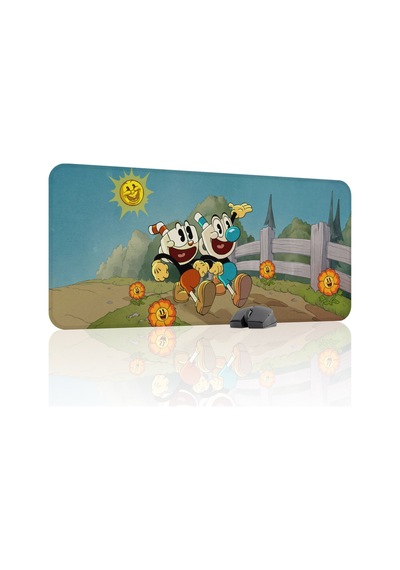 Cuphead Kaymaz Dikişli Kauçuk Oyuncu Mousepad V4 - 90x40 Xxl Gaming Mouse Pad Fare Altlığı