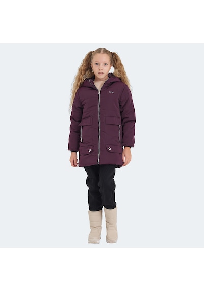 Slazenger CAMELIA Çocuk Kapüşonlu Mor Mont & Kaban