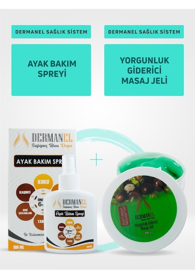 Dermanel Ayak Bakım Spreyi 100 ML + Dermanel  Masaj Jeli 250 G