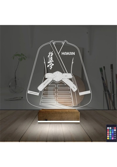 Luvivia Karate Tekvando Judo Kişiye Özel 3d Lamba - Masa Gece Lambası Şeffaf