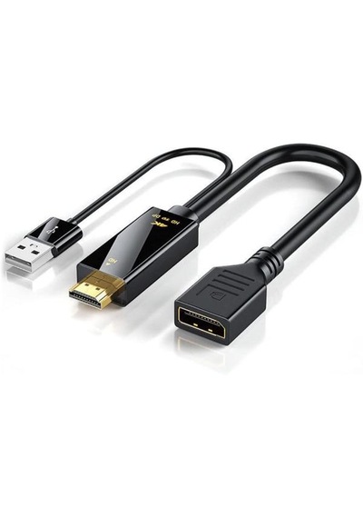 Hdmı To Displayport 4k Usb 2.0 Güç Kaynaklı Kablo Hd To Dp Kablo 4k 60hz - Dp Dönüştürücü Adaptör