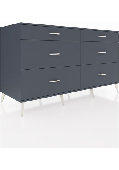 Kronos Konsol 6 Çekmeceli 176x59x99 Antrasit-antrasit Antrasit-antrasit