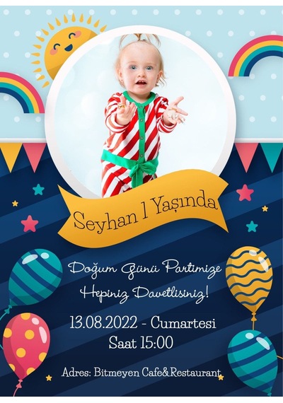 Bk Gift Kişiye Özel Bitmeyen Doğum Günü Davetiyesi Model 4