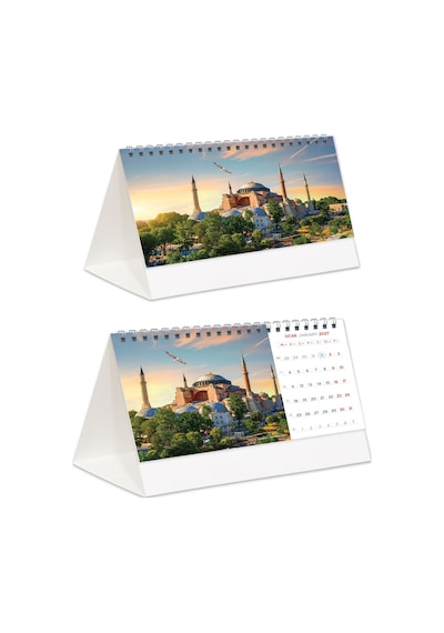 2027 Dünya Harikaları Piramit Masa Takvimi Masaüstü Takvim 21 x 17 CM