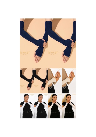 Aldaıyr 10 Pratik Tesettür Parmaklı Kolluk Çok Renkli28