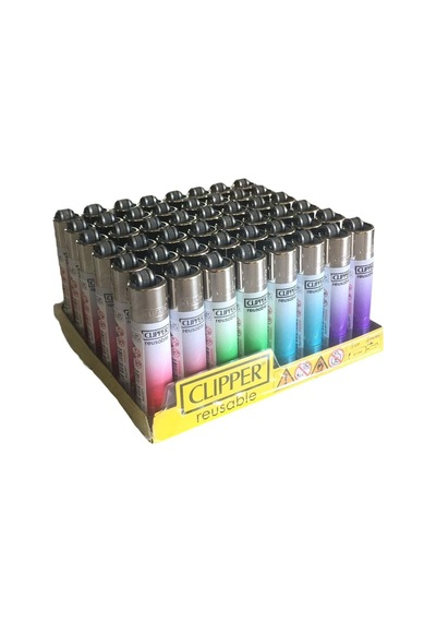 Clipper Micro Tramlı Renkli Taşlı Çakmak 48 Adet 8974