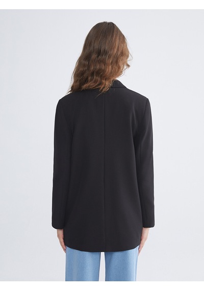 Lcw Modest Siyah Düğme Detaylı Kadın Blazer Ceket