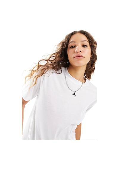 Nike Jordan Diamond Jumpan Women S Loose Fit Top T-shirt Kadın Bol Kalıp File Detaylı Tişört Beyaz