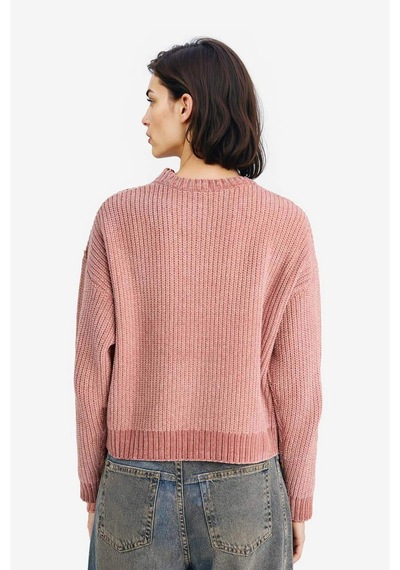 Defacto Regular Fit Bisiklet Yaka Şönil Kazak C6227ax25cwpn450 Pembe-pn450