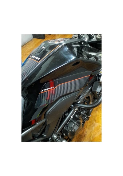 Hades Honda Cb250 Uyumlu Tank Pad Seti Karbon Beyaz Depo Koruma Siyah