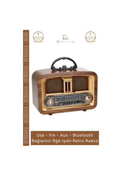 Radyo Bluetooth Fm Usb Kart Girişli Taşınabilir Everton Ses Sistemi Aux Şarjlı Nostaljik Radyo