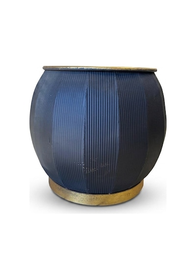 Panalı Metal Siyah Dekoratif Saksı Büyük 37 X 31 Cm