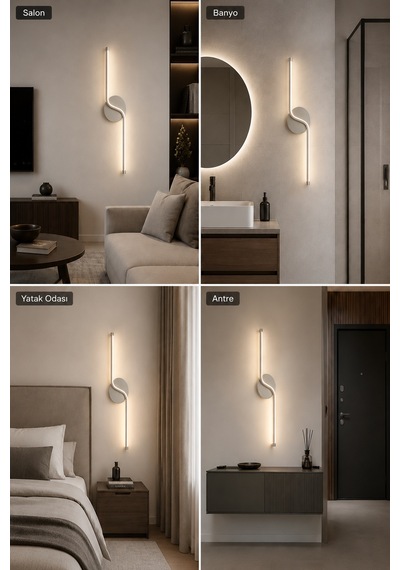 Gena Modern Led Duvar Apliği Günışığı Gri
