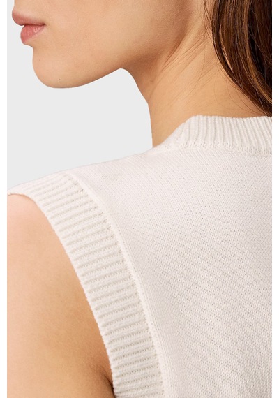Calvin Klein % 100 Pamuk Dokulu Logo Monogramlı Süveter Lv047g321gyas Bayan Süveter Lv047g321g Yas Krem