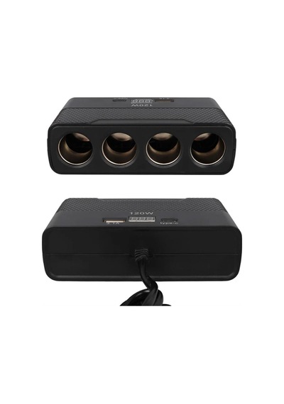 12v-24v 4 Port Araç Çakmak Çoğaltıcı 1 Type C 1 Usb Şarj Girişleri 120w