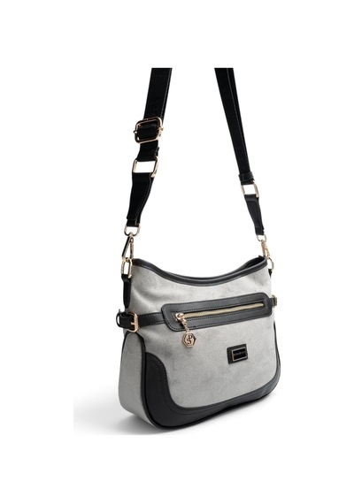 Silver & Polo Silver Polo Füme - Siyah Süet Kadın Çapraz Çanta Sp1296