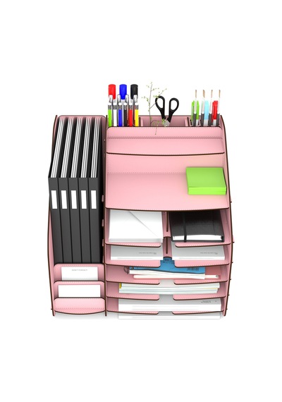 Fx-xl Modest - 6 Renk - A4 Evrak Rafı Masaüstü Organizer Pembe - 39484074 Pembe