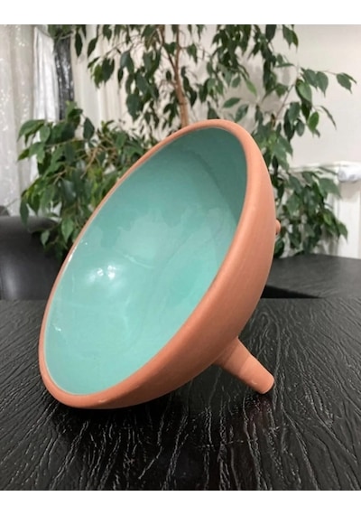 Ath Store Çömlek Kedi Köpek Mama Su Kabı Ayaklı Sırlı 2'li 20 CM